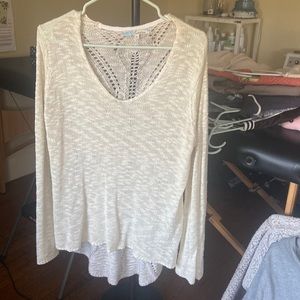 Cream light crochet top